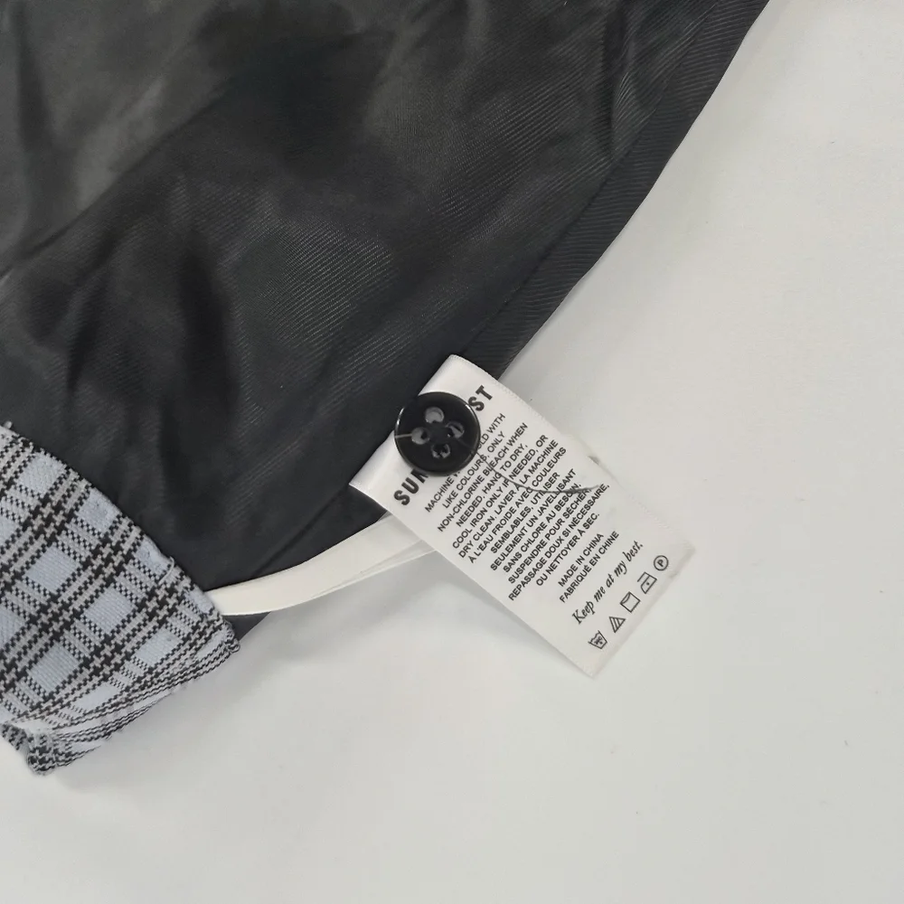 Aritzia Sunday Best Pilot‎ Skort Dusty Blue Check Plaid Mini Size 10
